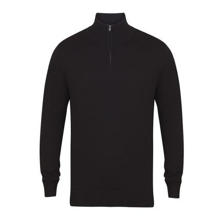 Henbury Quarter Zip Jumper Black