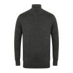 Henbury Quarter Zip Jumper Grey