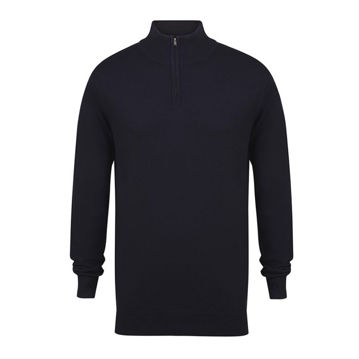 Henbury Quarter Zip Jumper Navy