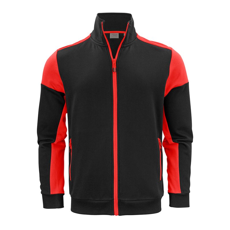 Mens Printer Prime Full Zip Sweatshirt Black & Red