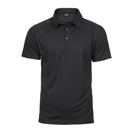 Mens Tee Jays Luxury Sport Polo Black Front