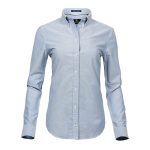 Womens Tee Jays Long Sleeve Oxford Shirt Light Blue