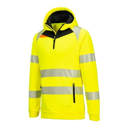 Hi-Vis Quarter Zip Hoodie Side