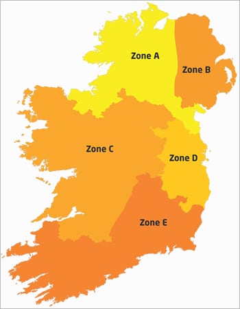 Ireland Zone Map