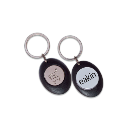 Black Trolley Coin Keyring
